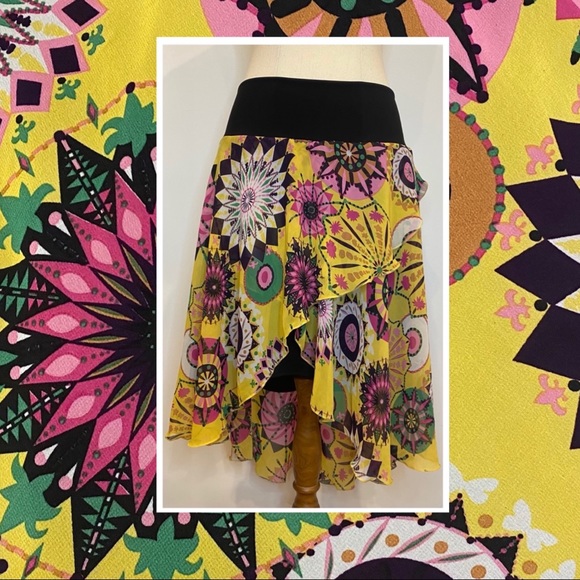 Veducci Dresses & Skirts - Womens Veducci high low layered skirt lined bright